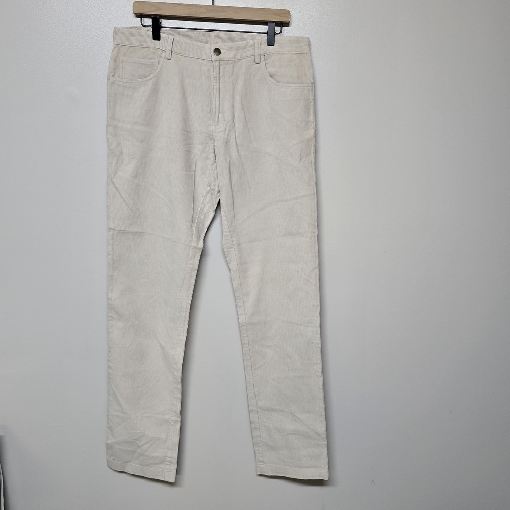Spier & Mackay‎ Handmade Corduroy Pants Mens Size 34x34 Slim Fit Beige Casual